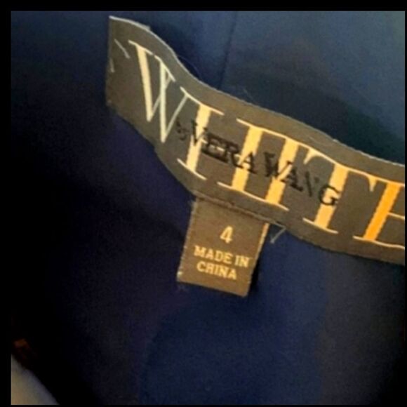 Vera Wang Navy Blue Fringe size 4 No Sash Great condition - Picture 6 of 8